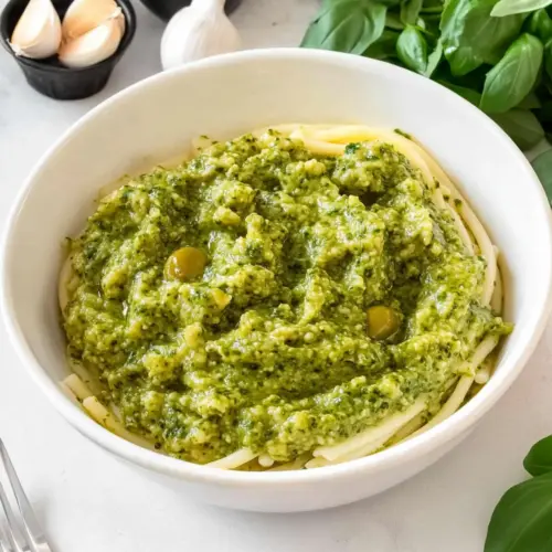 Green olive pasta sauce